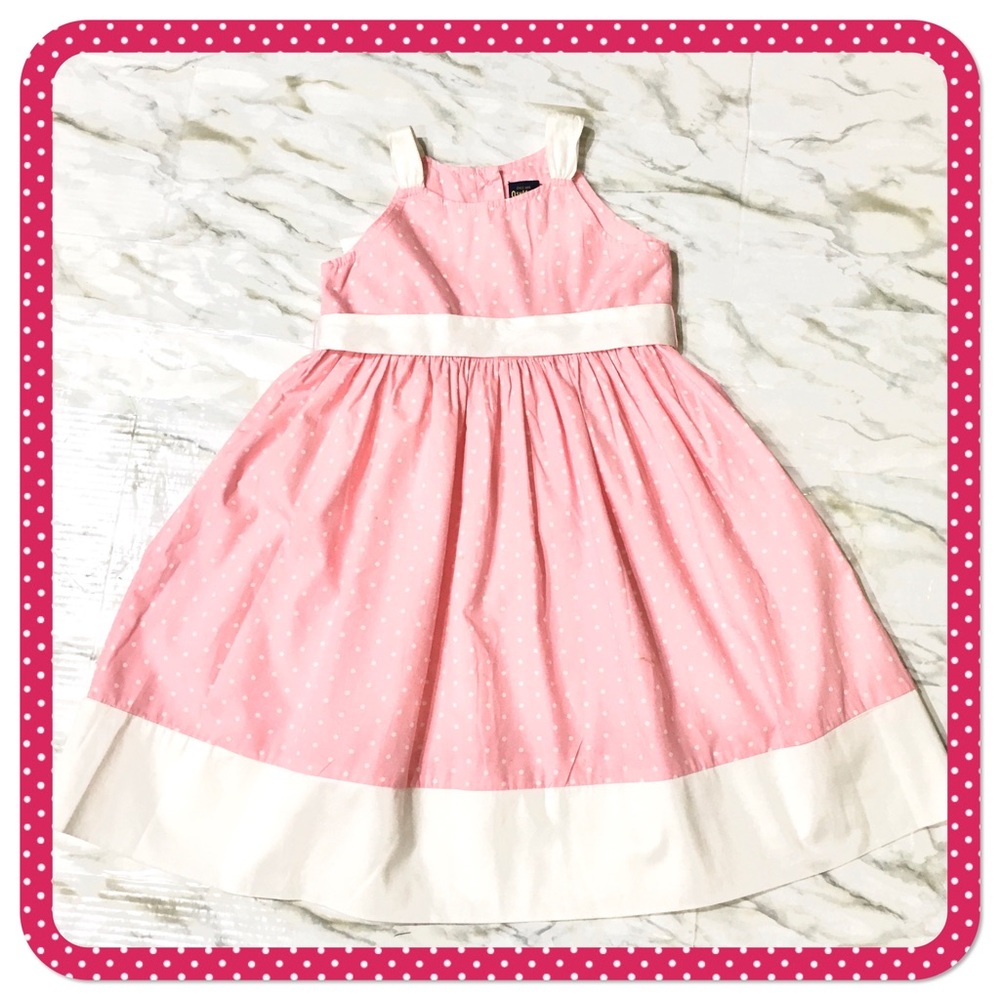 💝 OshKosh B’gosh 💝 sleeveless dotted pastel pink & cream dress size Girls 5